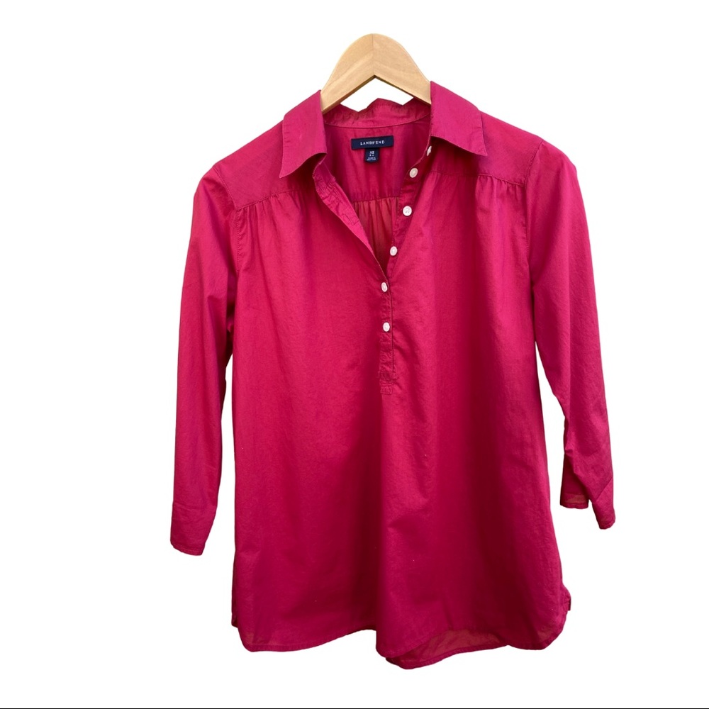 Land’sEnd | Women's 3/4 Sleeve Poplin Shirt